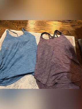 Lululemon Women’s Strappy Bra Tank Top Set- Blue and Plum